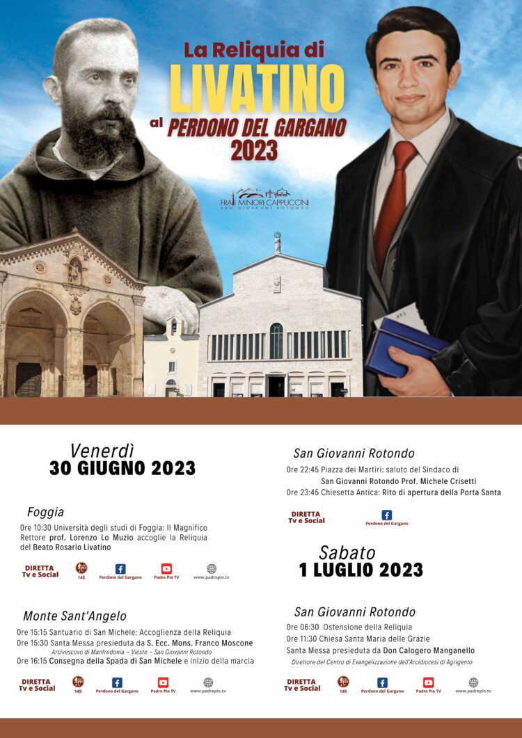 La reliquia del beato Rosario Livatino al “Perdono del Gargano”